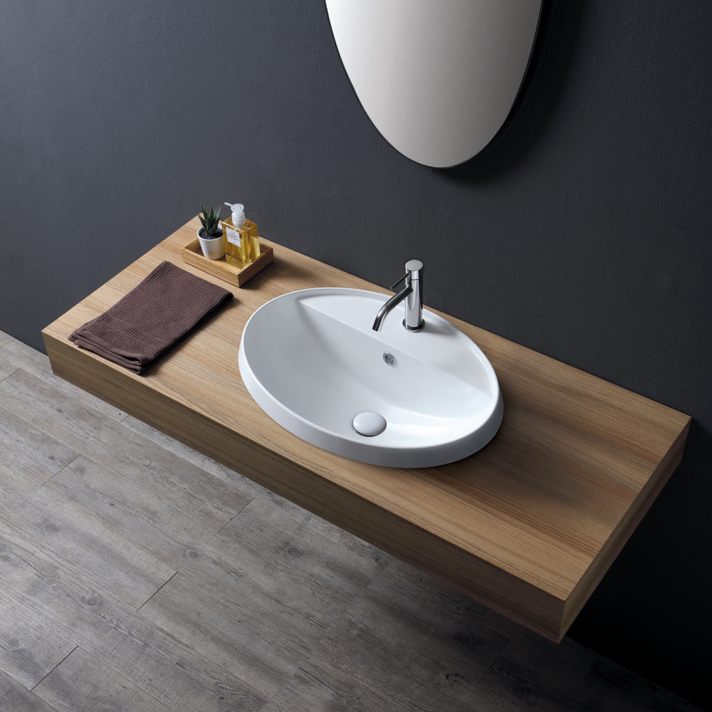 Lavabo da incasso 4 cm Softly 57 rubinetto