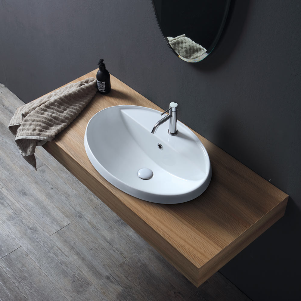 Built-in washbasin 4 cm Softly 63 tap